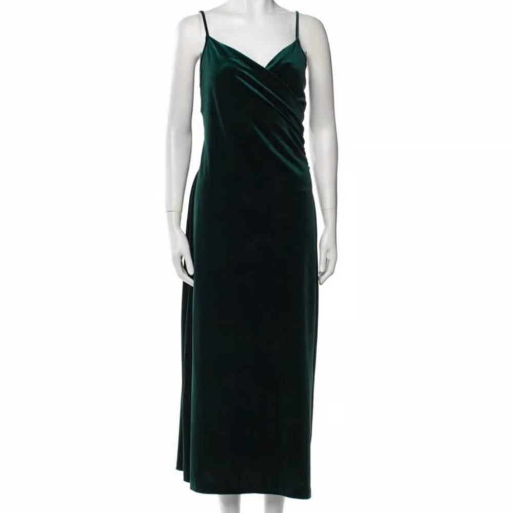 RACHEL ZOE Velvet Dress Slit V Neck Vneck sleeveless Los Angeles New York